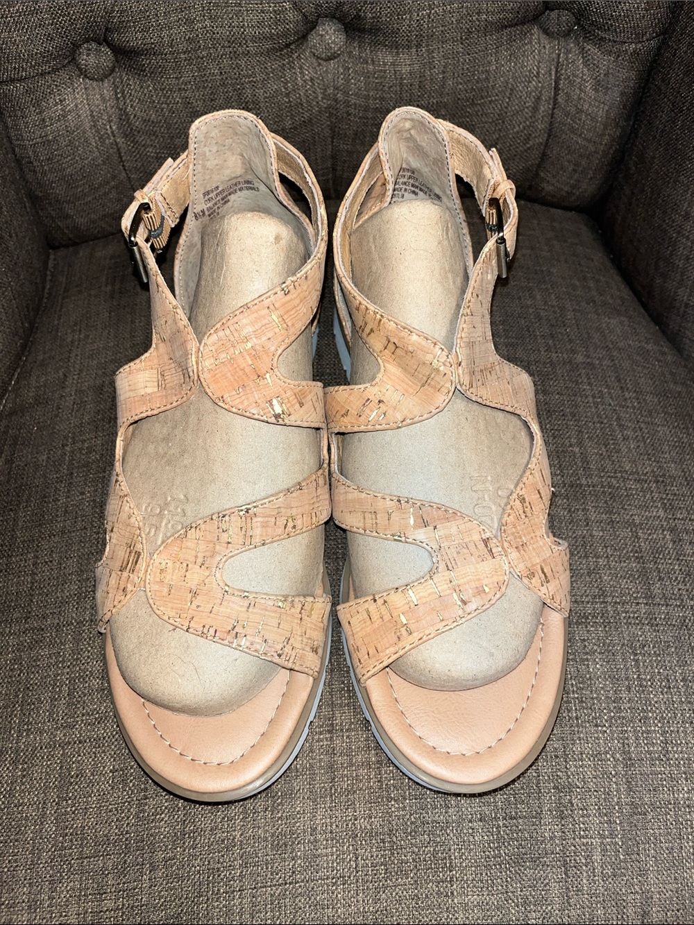 Sofft Marabelle cork leather strap sandals women's size 8.5 - Picture 2 of 9